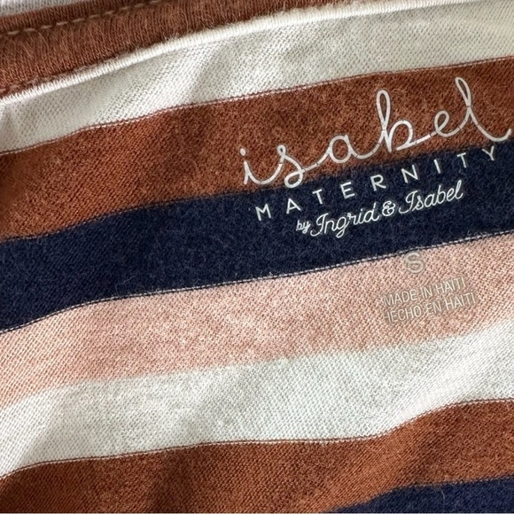 Ingrid+Isabel Maternity - Striped Short Sleeve V Neck Tee - Size S - Picture 7 of 8